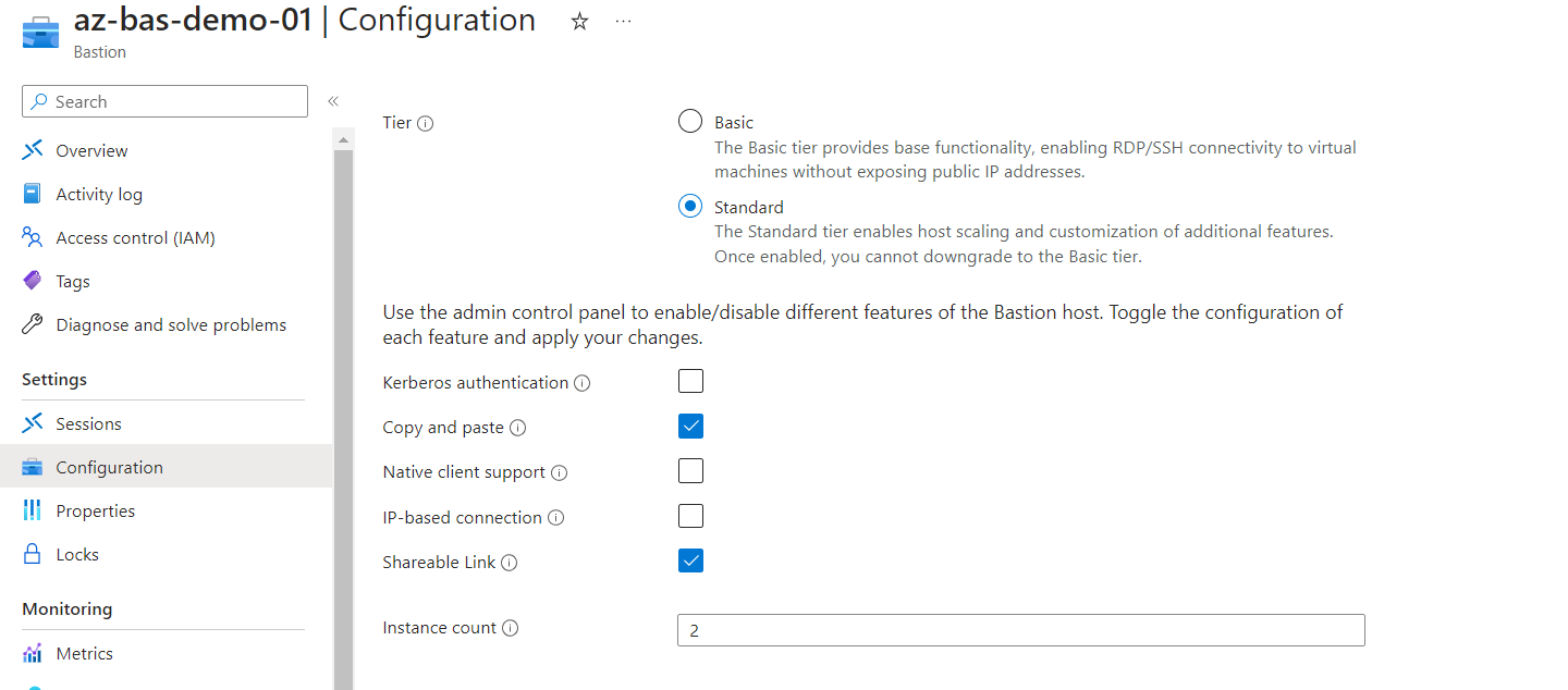 Azure Bastion with the configurable shared link - Skyline Technology ...